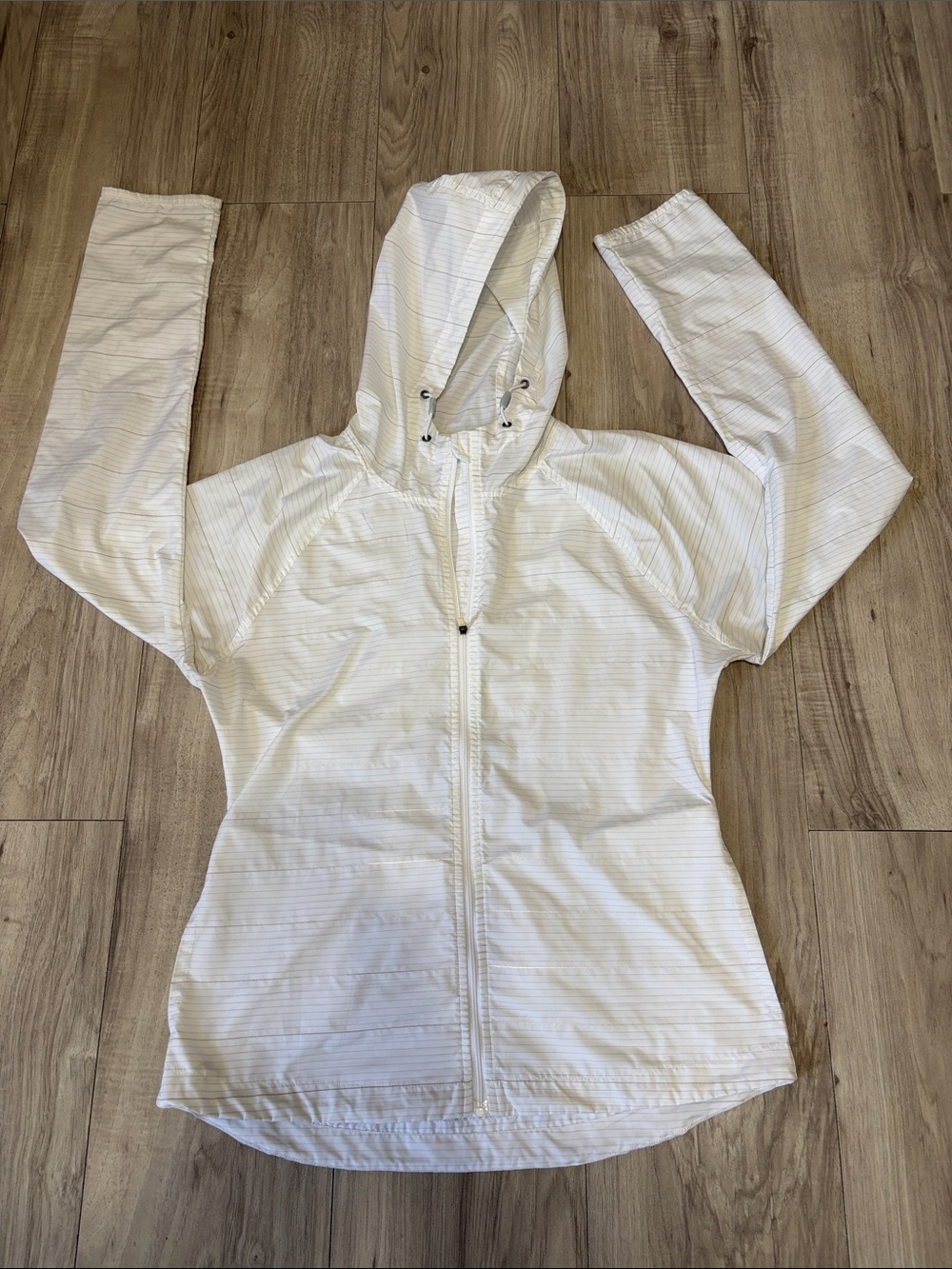 Athleta White Hooded Zip Jacket